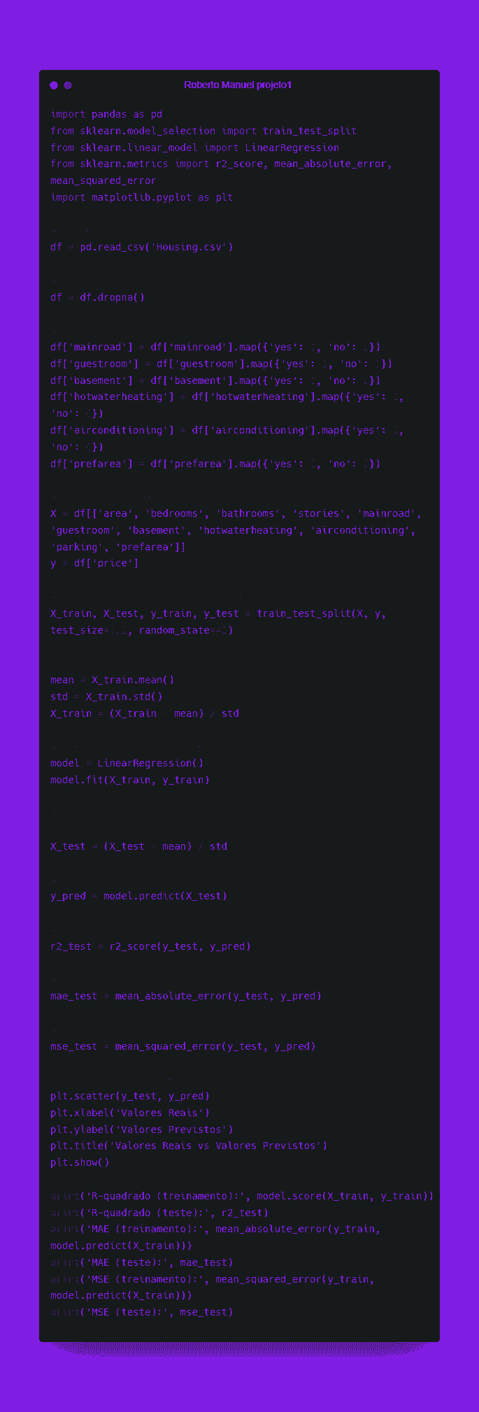 #ParaTodosVerem: Imagem de um projeto de ciências de dados em Python, com título, introdução e fundo roxo.